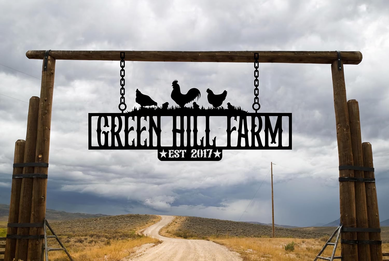 Custom Metal Farm Sign, Personalized Farmhouse Family Name Ranch Sign, Large Last Name Signs, Custom Welcome Signs, Entrance Gate Art, Farm Lovers Gift, Garden Decoration for Barn Outdoor