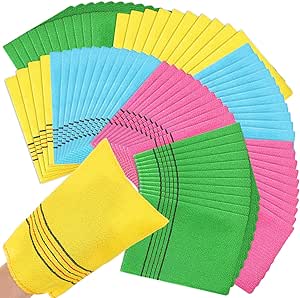 Korean Exfoliating Washcloth Mitts - 10 Piece Multi Color Body Scrubber Towels