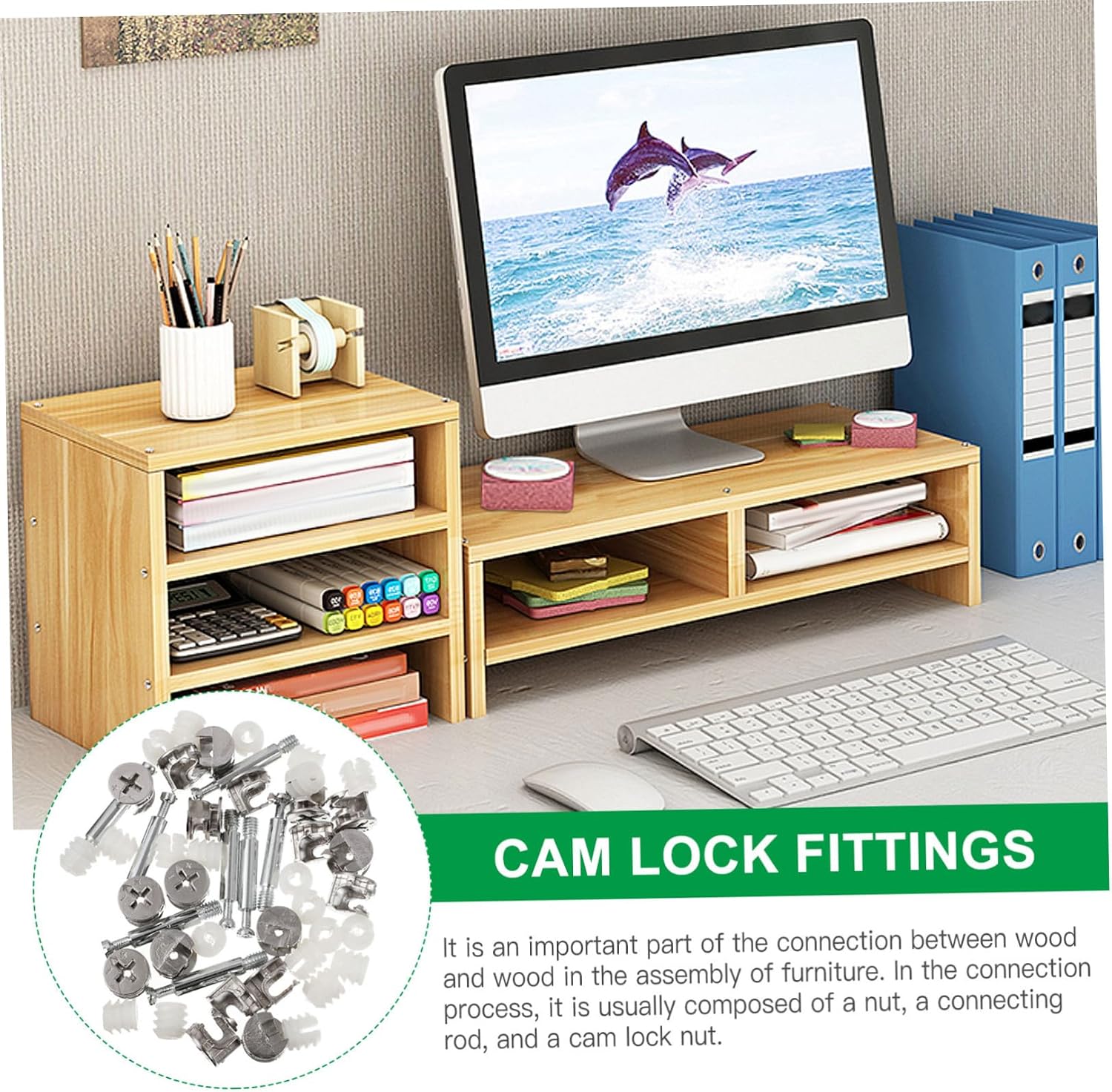 Unomor 50pcs Zinc Alloy Furniture Connectors Cam Connectors for Cabinet and Assembly Easy to Install Fasteners for Office and Home Furniture