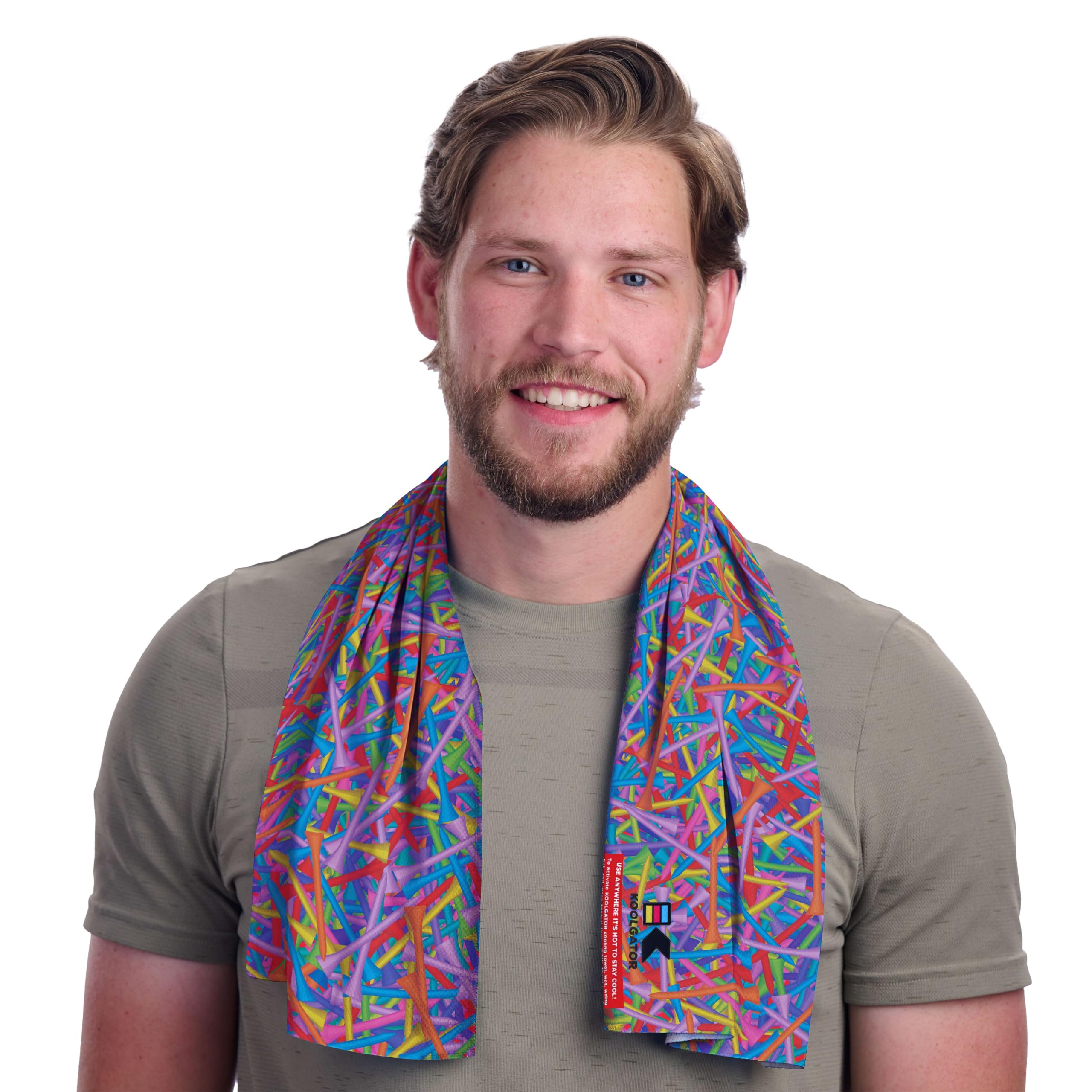 KOOLGATORCooling Towel (Golf Tees/Tee Time - 3 Pack) for Face & Neck - Athletes, Sports, Working Out & Gym, Hot Weather & Tough Outdoors, Men, Women & Kids