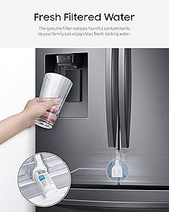 SAMSUNG Genuine Filters for Refrigerator Water and Ice, Carbon Block Filtration for Clean, Clear Drinking Water, DA29-00020B-2P, 2 Pack