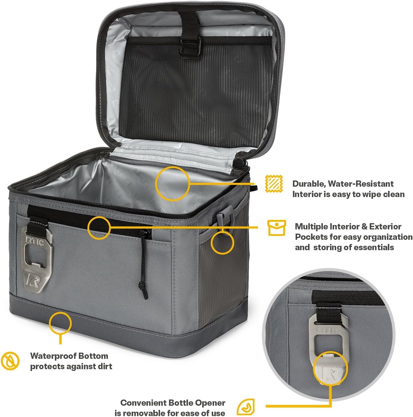 RTIC 8 Can Everyday Cooler, Soft Sided Portable Insulated Cooling for Lunch, Beach, Drink, Beverage, Travel, Camping, Picnic, for Men and Women