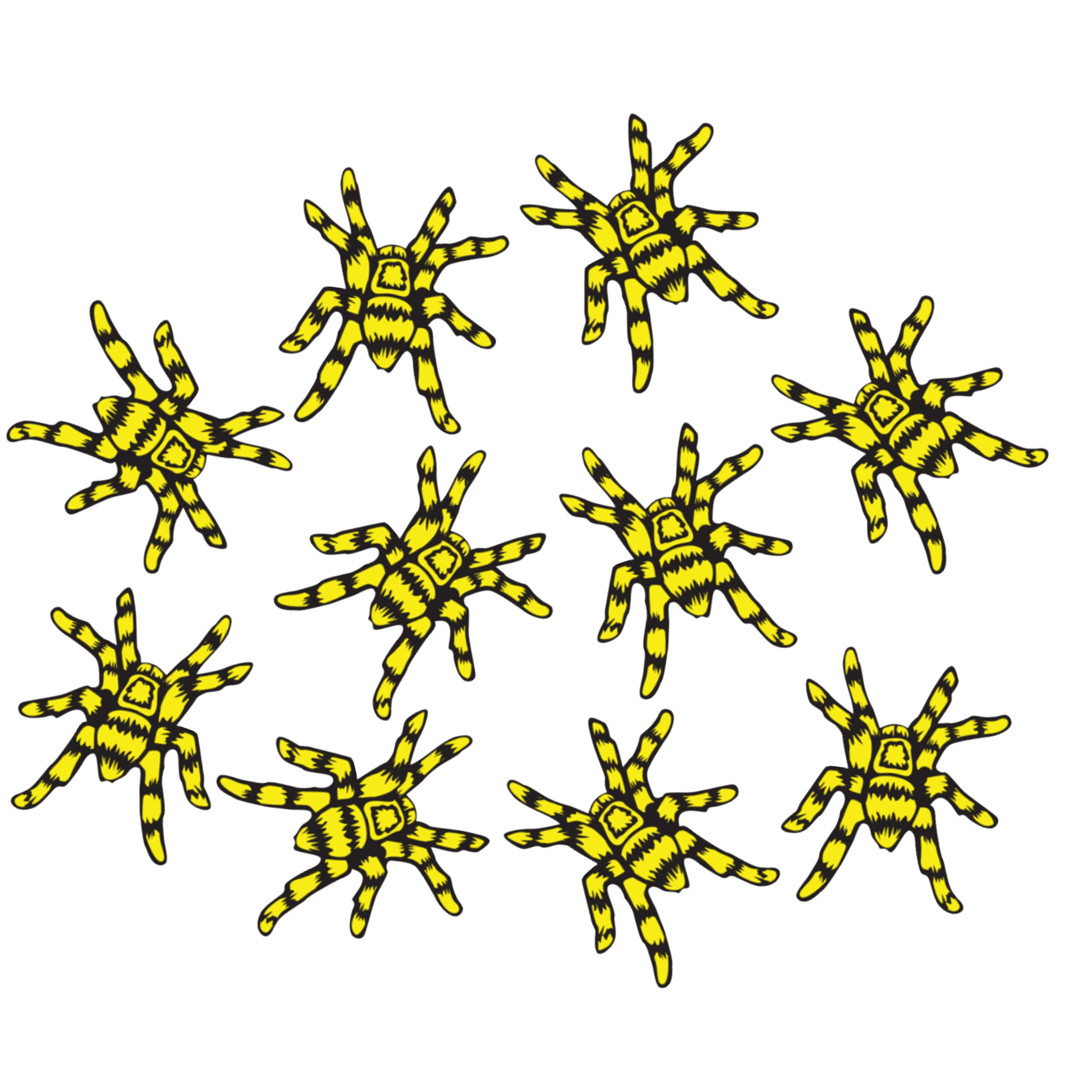 Halloween Scare Kit Creepy Spider Magnet Decorations for Refrigerator, Garage, or Car, 4 Inch, Pack of 10 (Yellow)