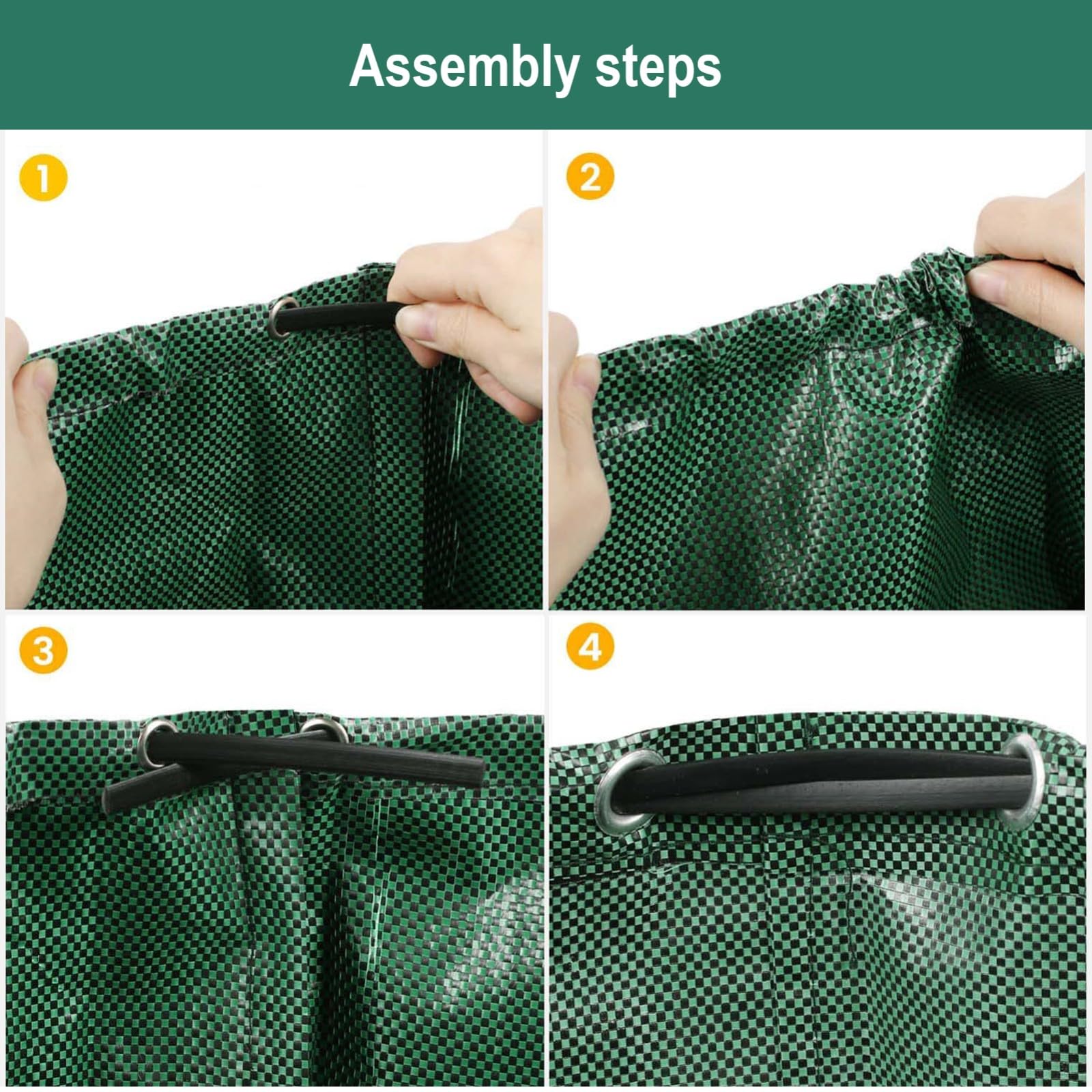 3X Sacs de Jardin Indéchirables,300L Sac Jardinage Déchets,Autoportant Big Bag avec Poignées,Étanche,Pliable et Réutilisable,Sac Végétaux Jardin(4pcs with Cover,67x84cm)