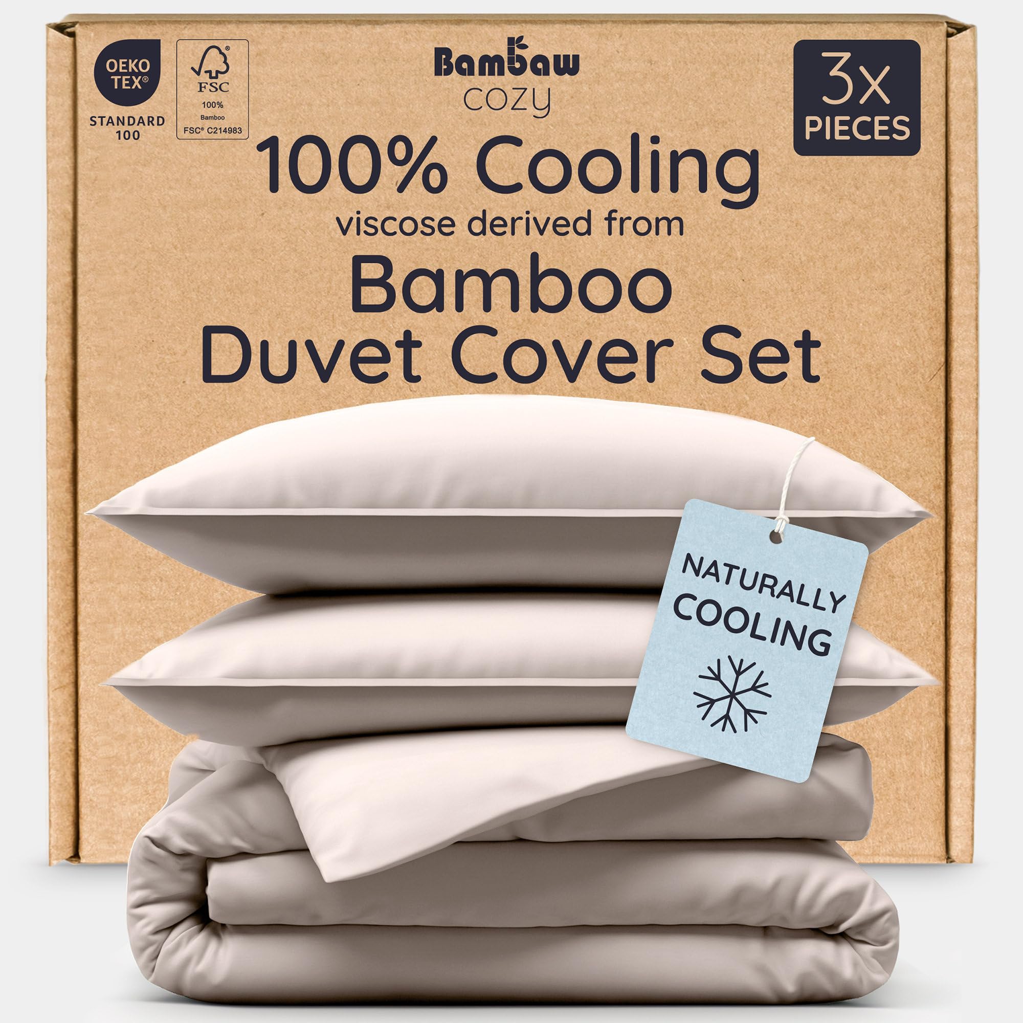 Photo 1 of Bambaw Bamboo Duvet Cover King Size - Sand