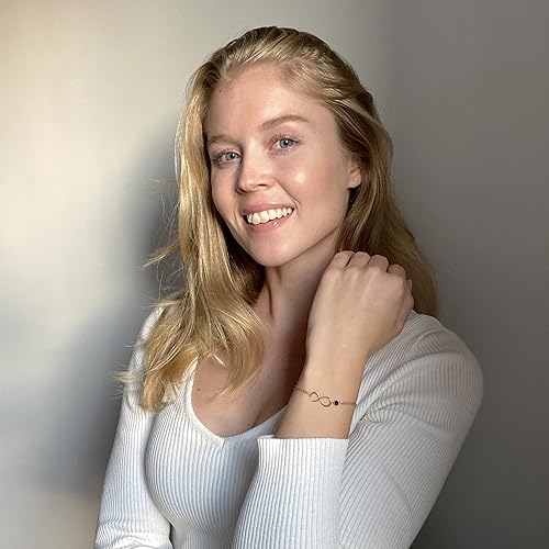 Miniatura 4 de Rose Gold Birthstone Infinity Charm Bracelet - Peridot, Gold Fill, Vermeil - Handmade August Birthday Gift for Her