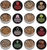 8 Flavors Natural Wood Chips for Cocktail Smoker - Cherry, Apple, Hickory, Oak & More | Smoke Whiskey, Cocktails, Food - Ideal Husband Father Gift