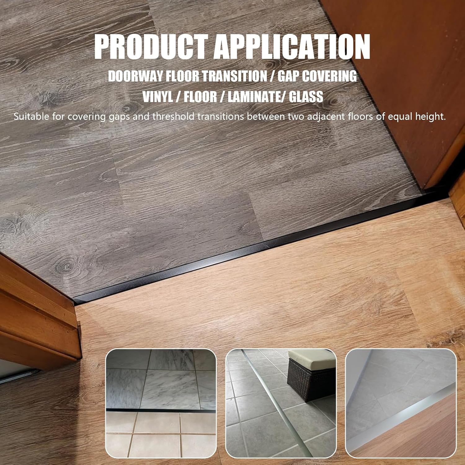 Aluminum T Molding Floor Transition Strip,Door Threshold Strip,Flat Flooring Divider Strip for Joining Floor Gaps,T Moulding for Laminate Flooring Planks Tile(3pcs x 2.95ft x1.57in Matte Silver)