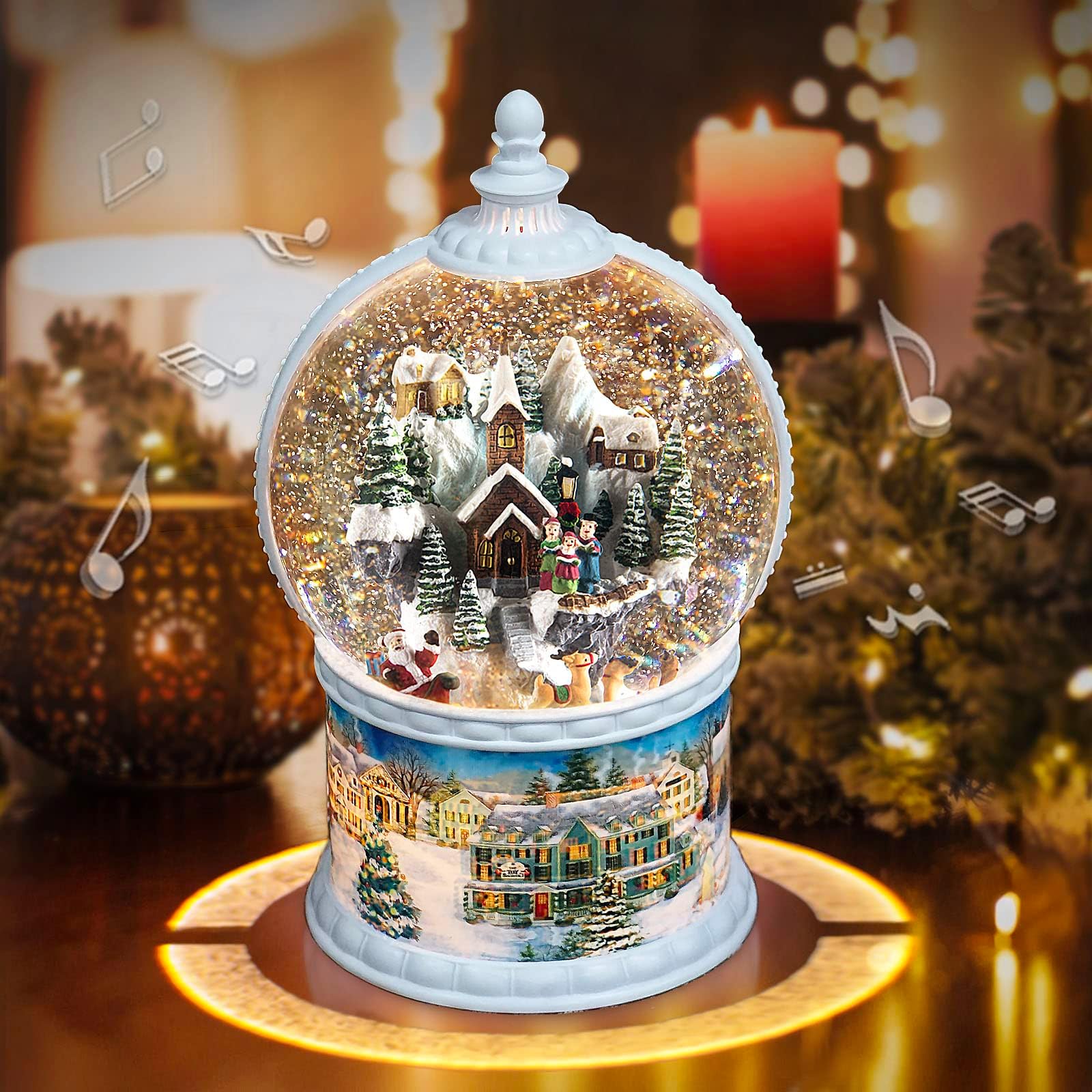 Amazon.com: Roman Gingerbread Village Train 120MM Musical Glitterdome