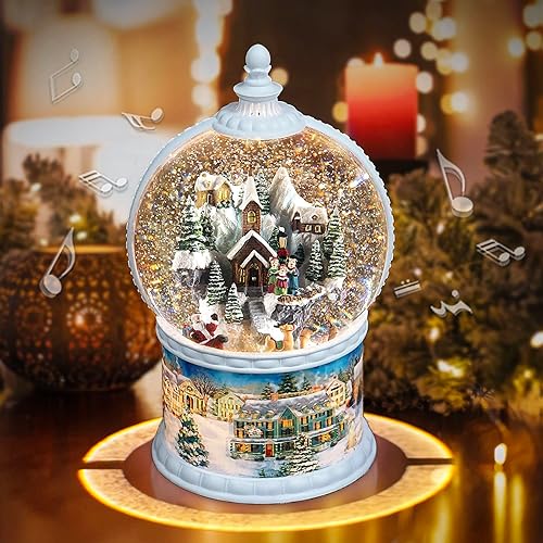 Miniatura 8 de Adornos de muñeco de nieve de Navidad, globos de nieve de Navidad, muñecos de nieve con música LED, decoración de muñeco de nieve de 9 pulgadas para