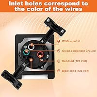 Vista 2 de Enchufe de alimentación Twist Lock para RV de 50 amperios, 125V/250V con 3 pines de acero inoxidable y tornillos, enchufe de alimentación para RV