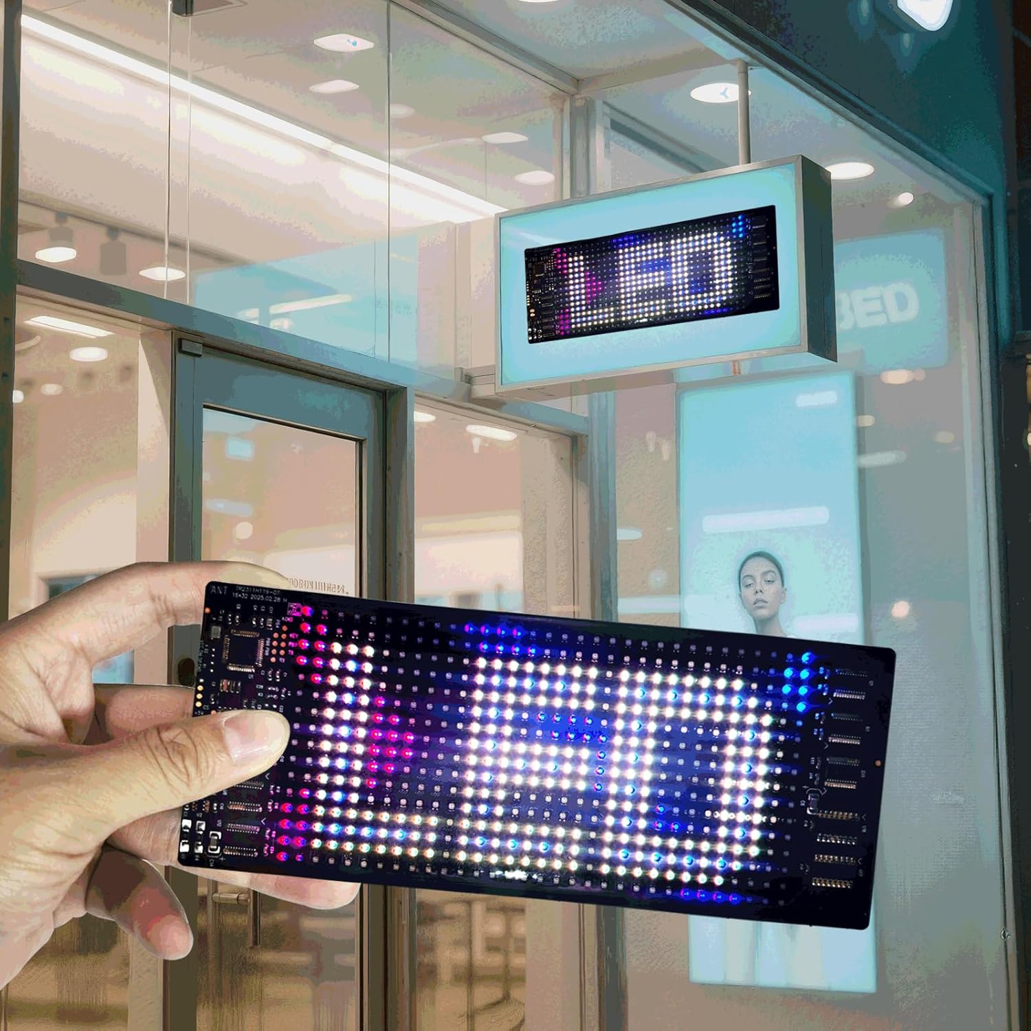 Programmable LED Sign with Bluetooth APP Control, “6.81x2.75” Inch Flexible LED Matrix Panel for Scrolling Text & Animation - USB 5V Powered for Car, Shop, Party - Image 5