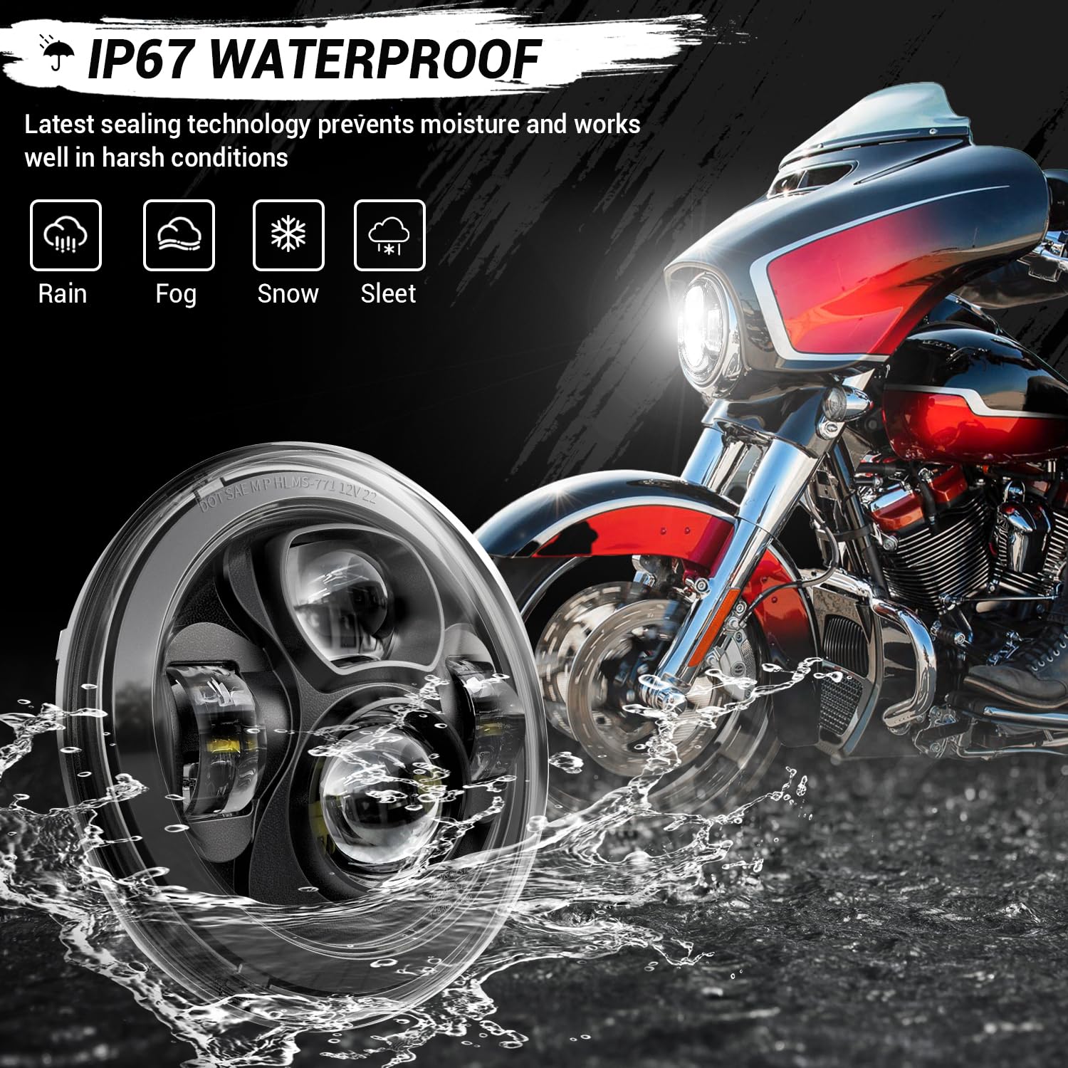 Amazon.com: Z-OFFROAD New Motorcycle 7 Inch LED Light DOT Kit