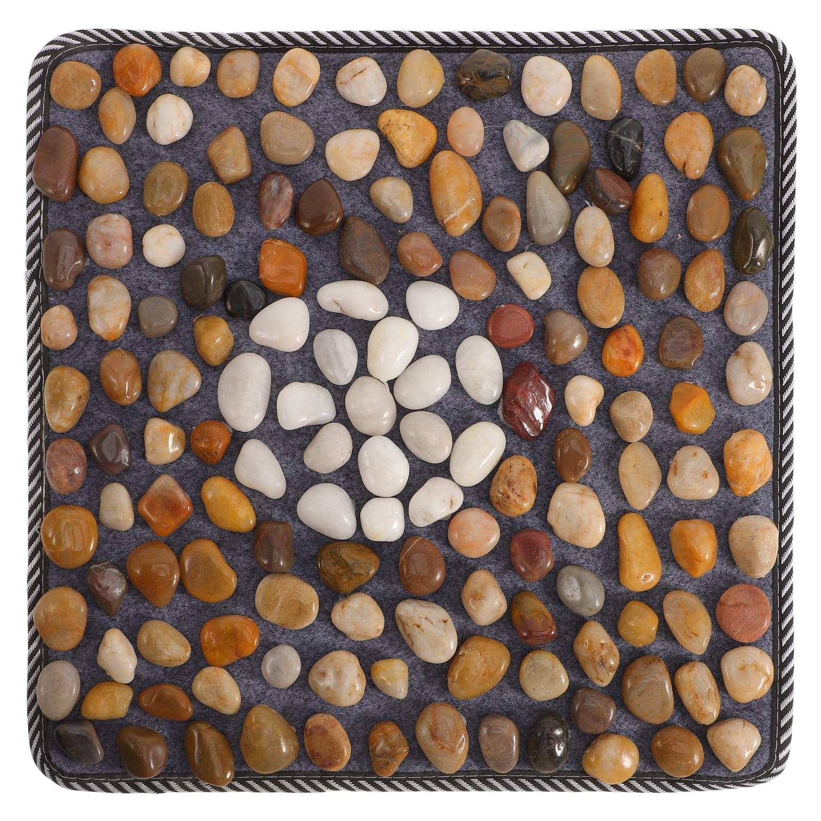 FRCOLOR Alfombra antideslizante de piedra de río para jardín, 40 cm (15,7