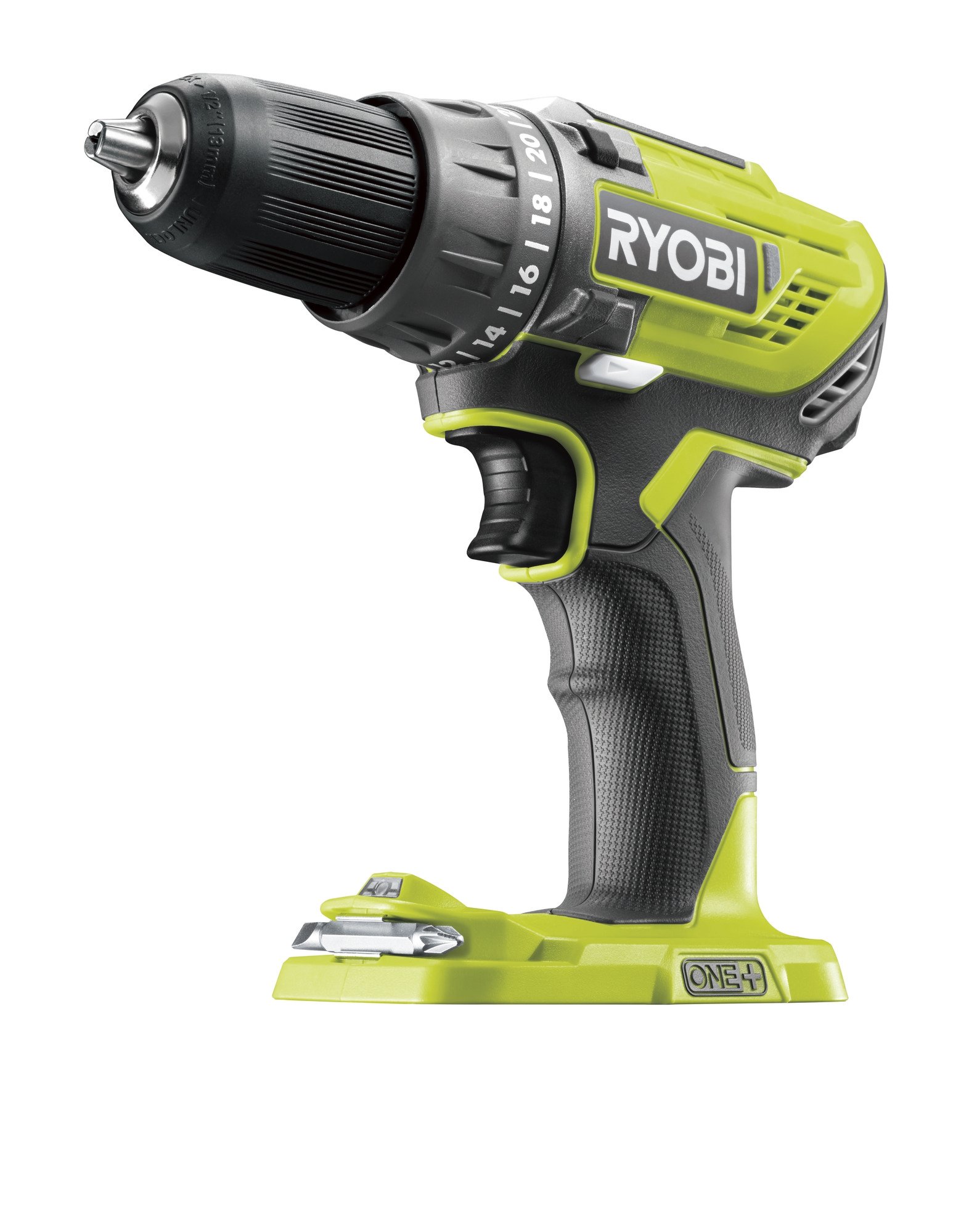 RYOBI - Perceuse Visseuse Sans Fil 18V ONE+ R18DD3-0 – Mandrin 13mm, 2 Vitesses, 24 Positions de Couple, Compacte – Batterie Non Incluse