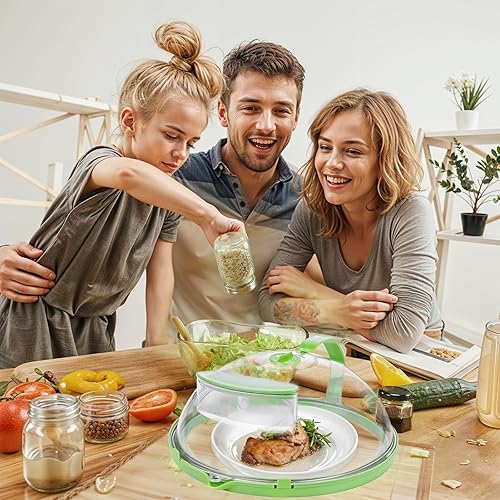 Miniatura 5 de Cubierta para salpicaduras de microondas con ventilación de vapor de 10 pulgadas, cubierta transparente para microondas con vapor de agua, cubierta