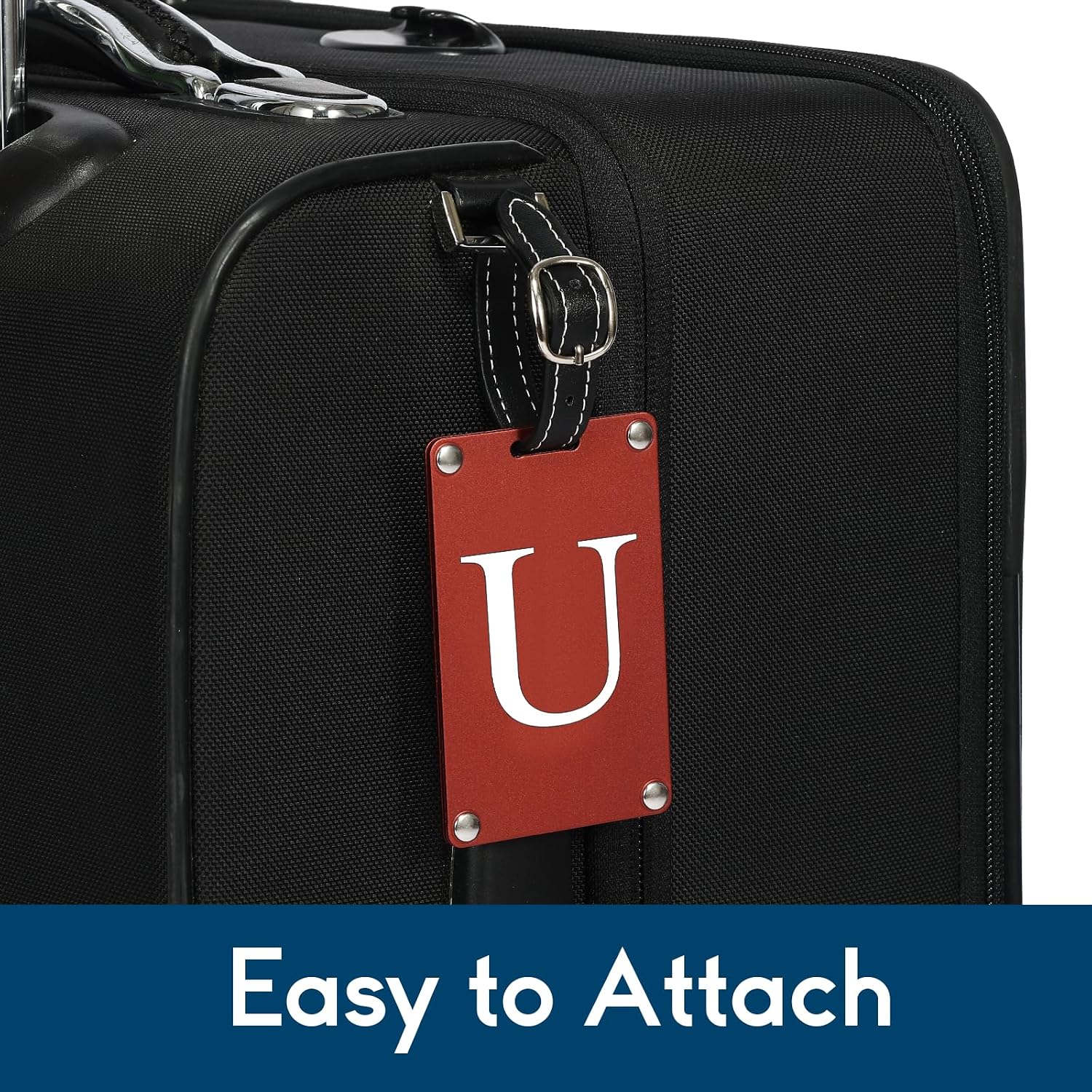 Premium 3-Layer Aluminum Luggage Tags by Fortuna - Easy to Claim, Laser-Engraved, Plastic-Free, and Eco-Friendly Luggage Tag Holders, 2-Pack, Red (U) image 4