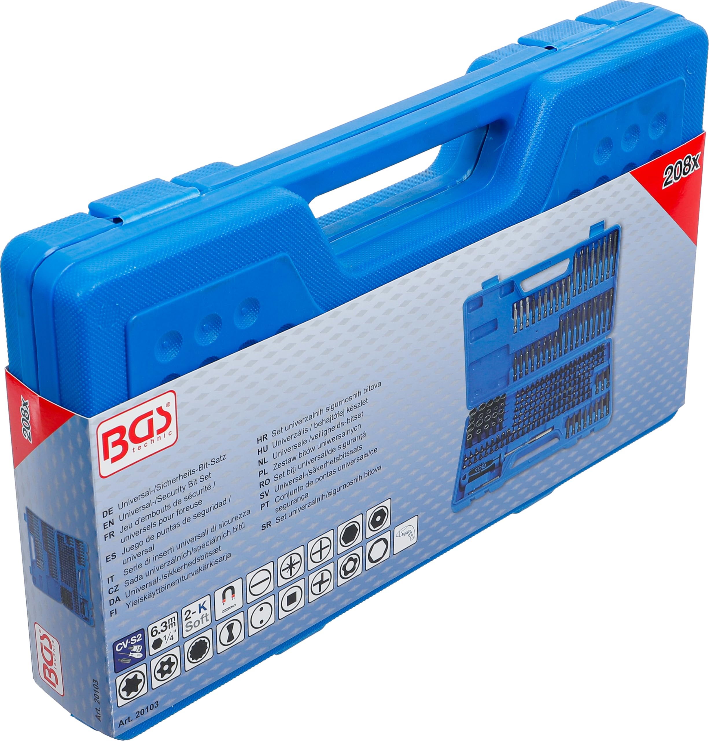 BGS 20103 | Serie di inserti universali di sicurezza | attacco esagono esterno 6,3 mm (1/4") | 208 pz.