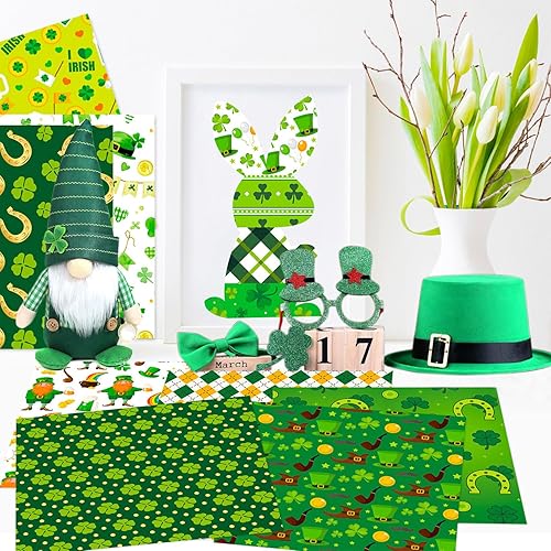 Miniatura 7 de sorkwo Juego de 48 hojas de papel con patrón del día de San Patricio, papel de cartulina estampada de 6 x 6 pulgadas, suministros de papel de