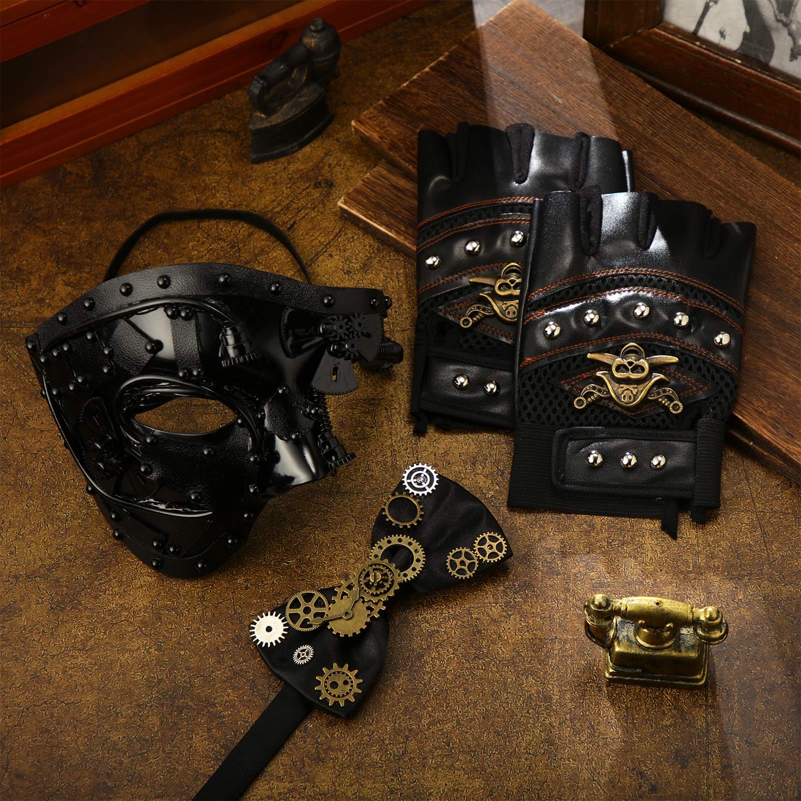 Libima 4 Pcs Steampunk Costume Accessories for Men Steampunk Mask ...