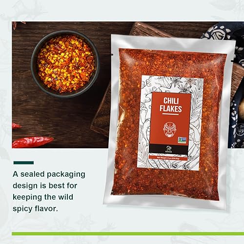 Vista 42 de Soeos Polvo de chile Sichuan prémium de 8 onzas (7.97 oz), todo natural, polvo de chile asiático, sabroso chile rojo picante en polvo de chiles