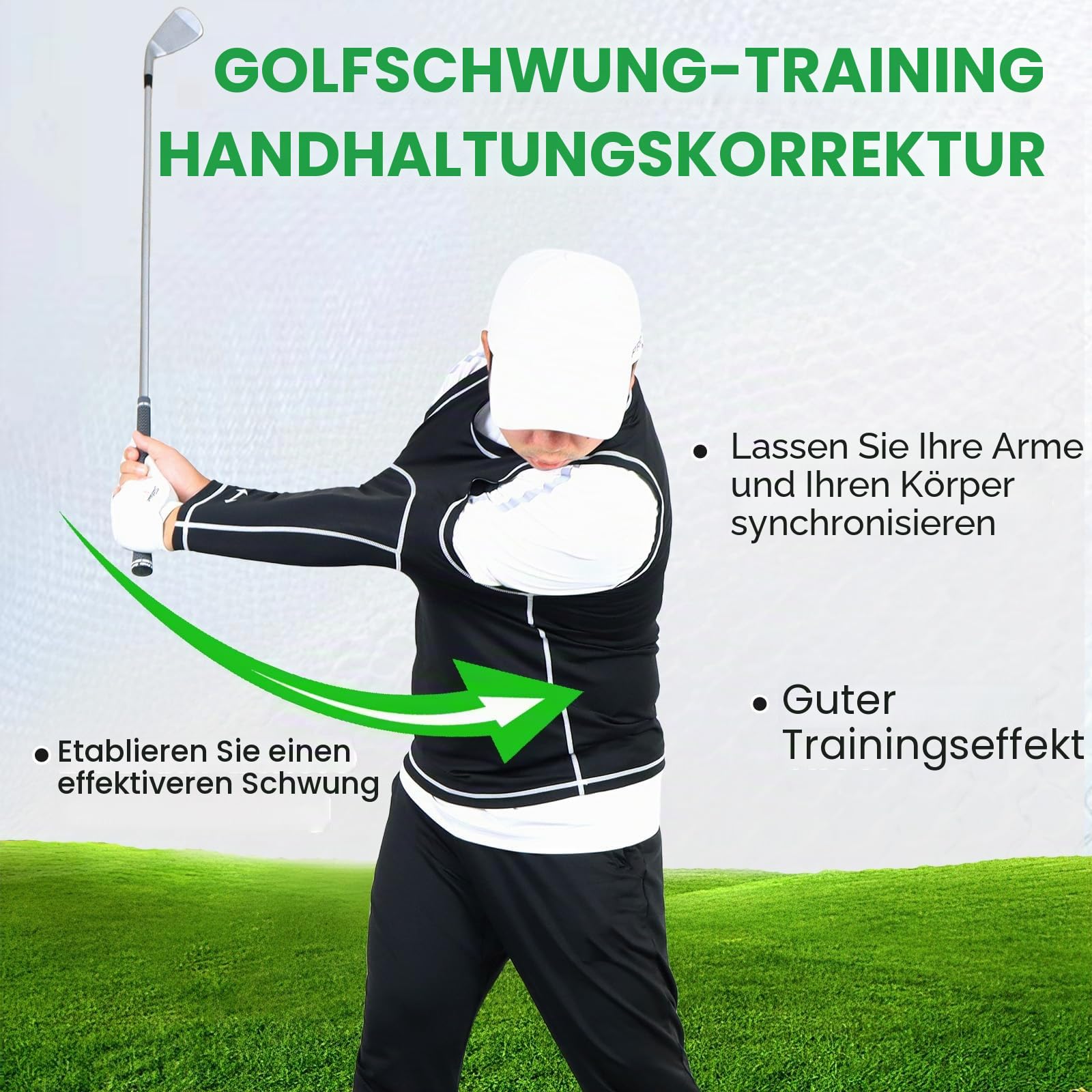 Golf Swing Shirt Trainer,Easy Correct Training Swing Breathable, arm Swing Posture Corrector,Breathable Arm Posture Corrector Golfers, Golf Swing Training Aid Black