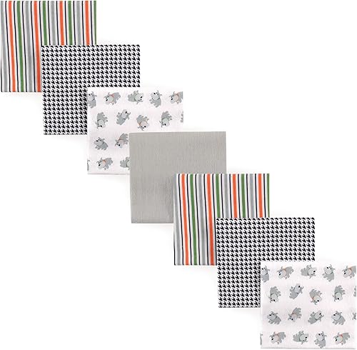 Miniatura 6 de Luvable Friends - Mantas unisex de franela de algodón para recién nacidos y bebés, tren, paquete de 7 unidades, talla única