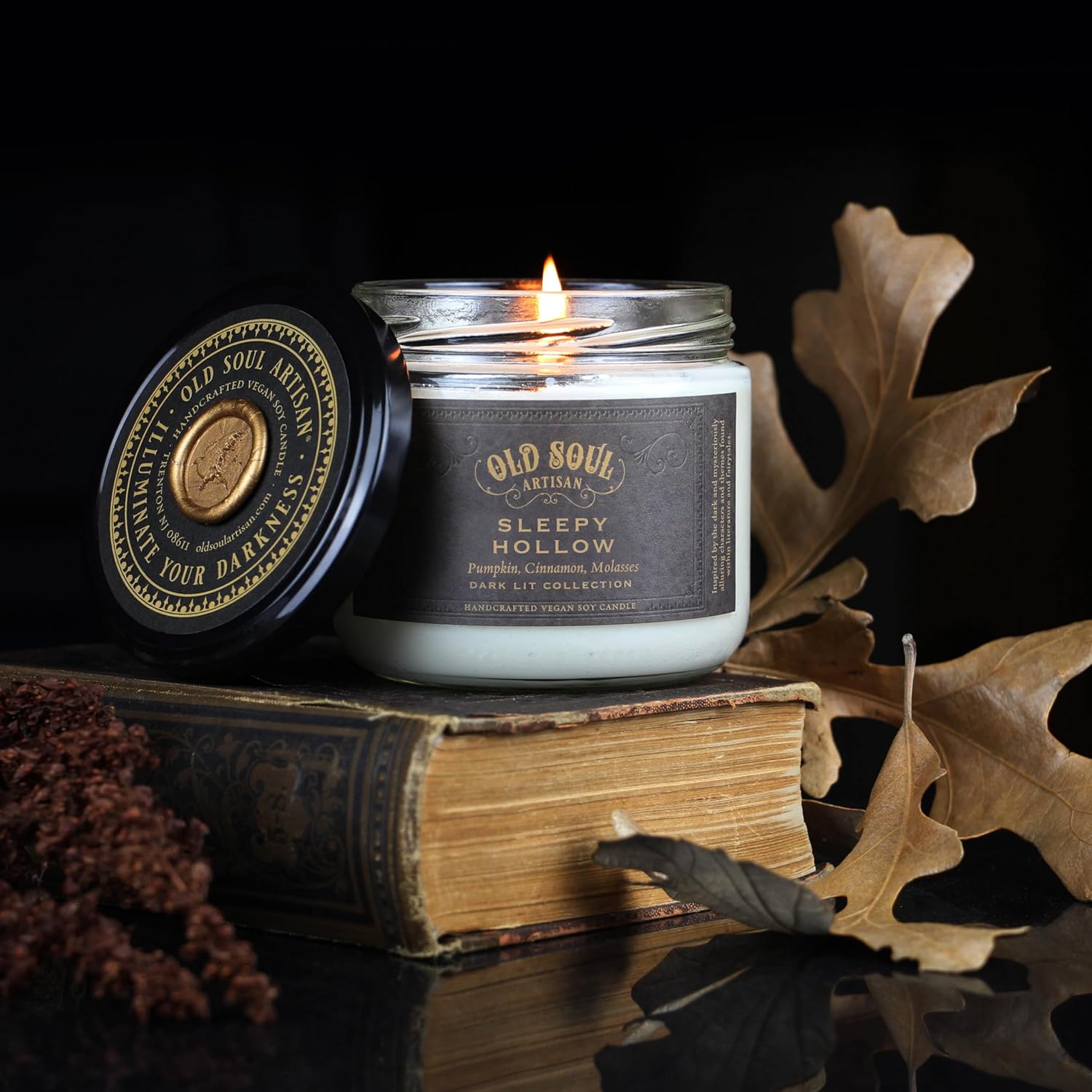 Legend of Sleepy Hollow - Pumpkin Spice Scented Vegan Fall Soy Candle Halloween - 12 oz