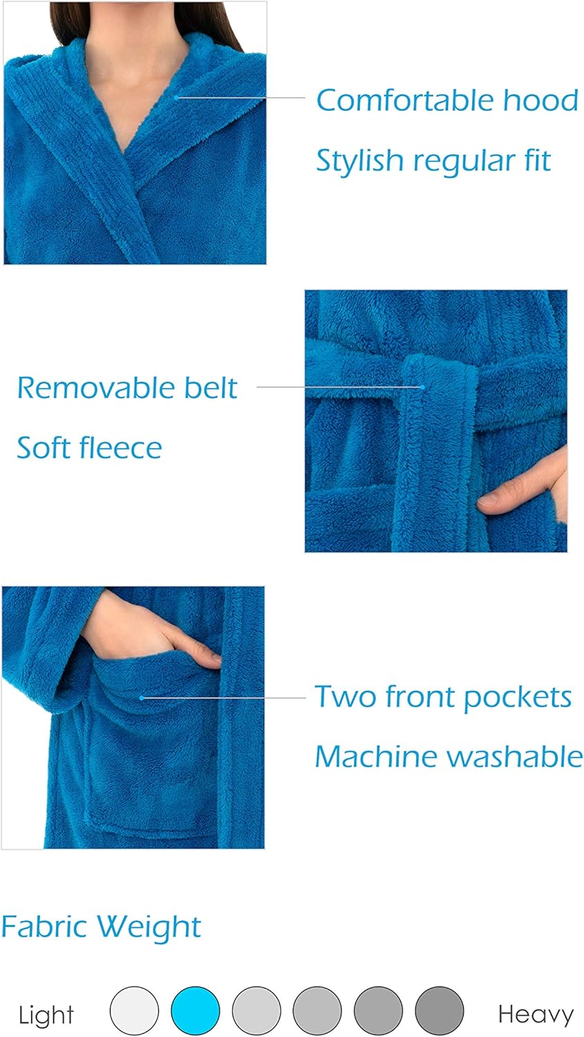 TowelSelections Womens Robe Soft Plush Bathrobe Fleece Hooded Spa Bath Robe for Women - Image 5