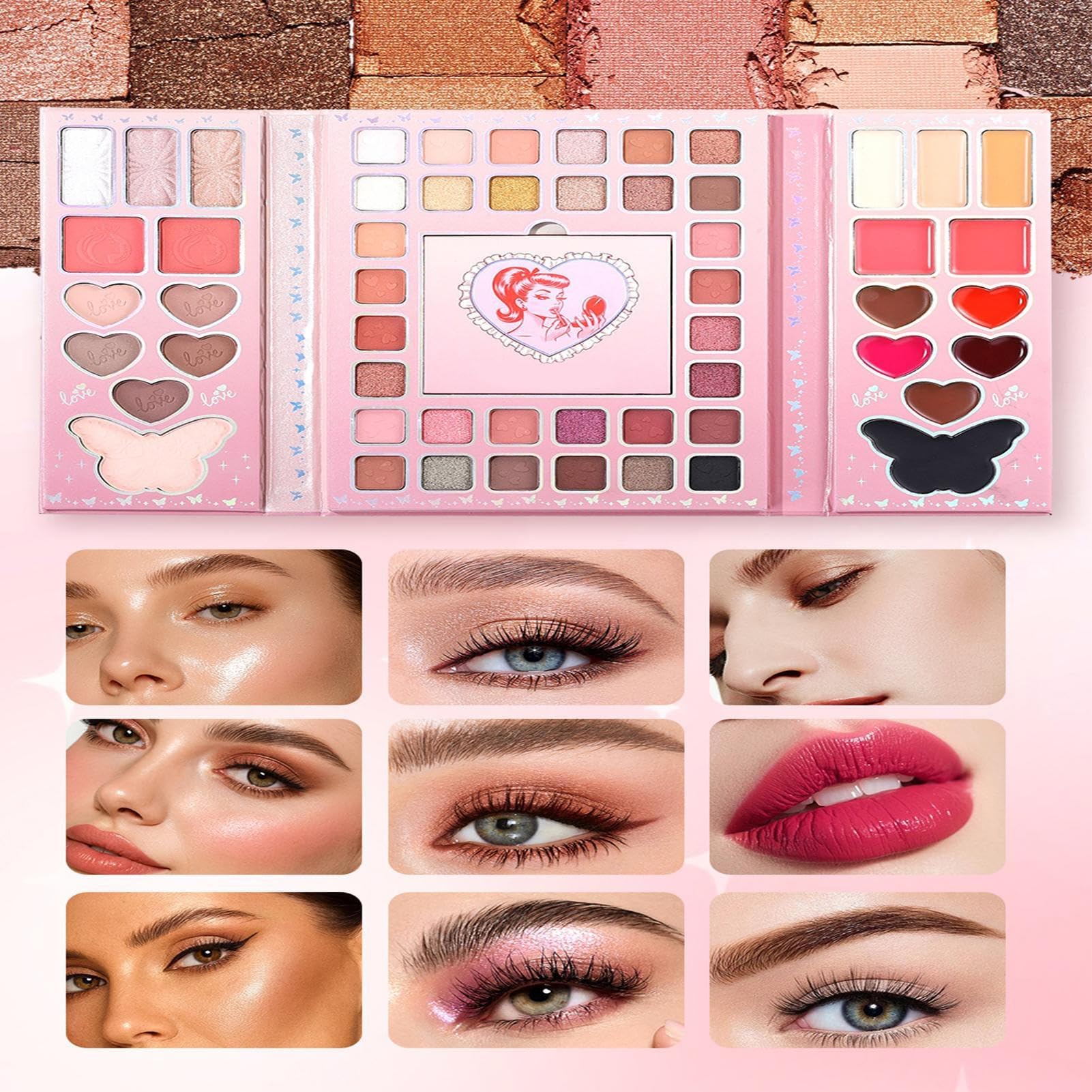 Palette di ombretti ad alta pigmentazione, set di trucco compatto