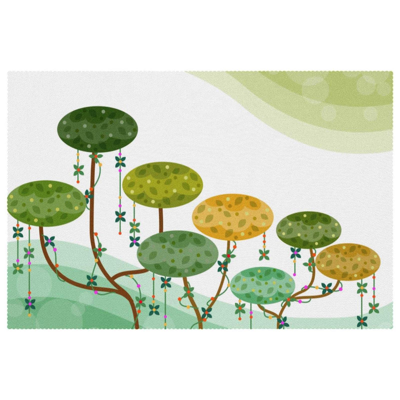 Sets de table ronds abstraits vert anti-chaleur pour préserver vos tables