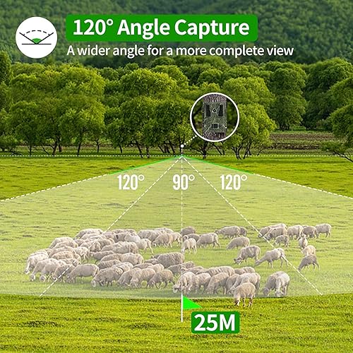 Miniatura 5 de Hapimp Cámara de sendero, cámara de juego 4K 32MP Caza y cámaras de rastreo con visión nocturna activada por movimiento impermeable IP67, disparador