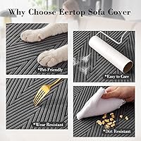 Vista 5 de Fundas de cojín para sofá seccional, fundas de sofá elásticas resistentes al desgaste para cojines de sofá, protector de muebles, funda de asiento