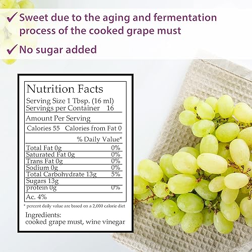 Miniatura 2 de M.G. PAPPAS Vinagre balsámico de Italia con añejado en barrica IGP más Aceto Balsámico, dulce gourmet italiano, puro, sin conservantes, set (2 x 8.5