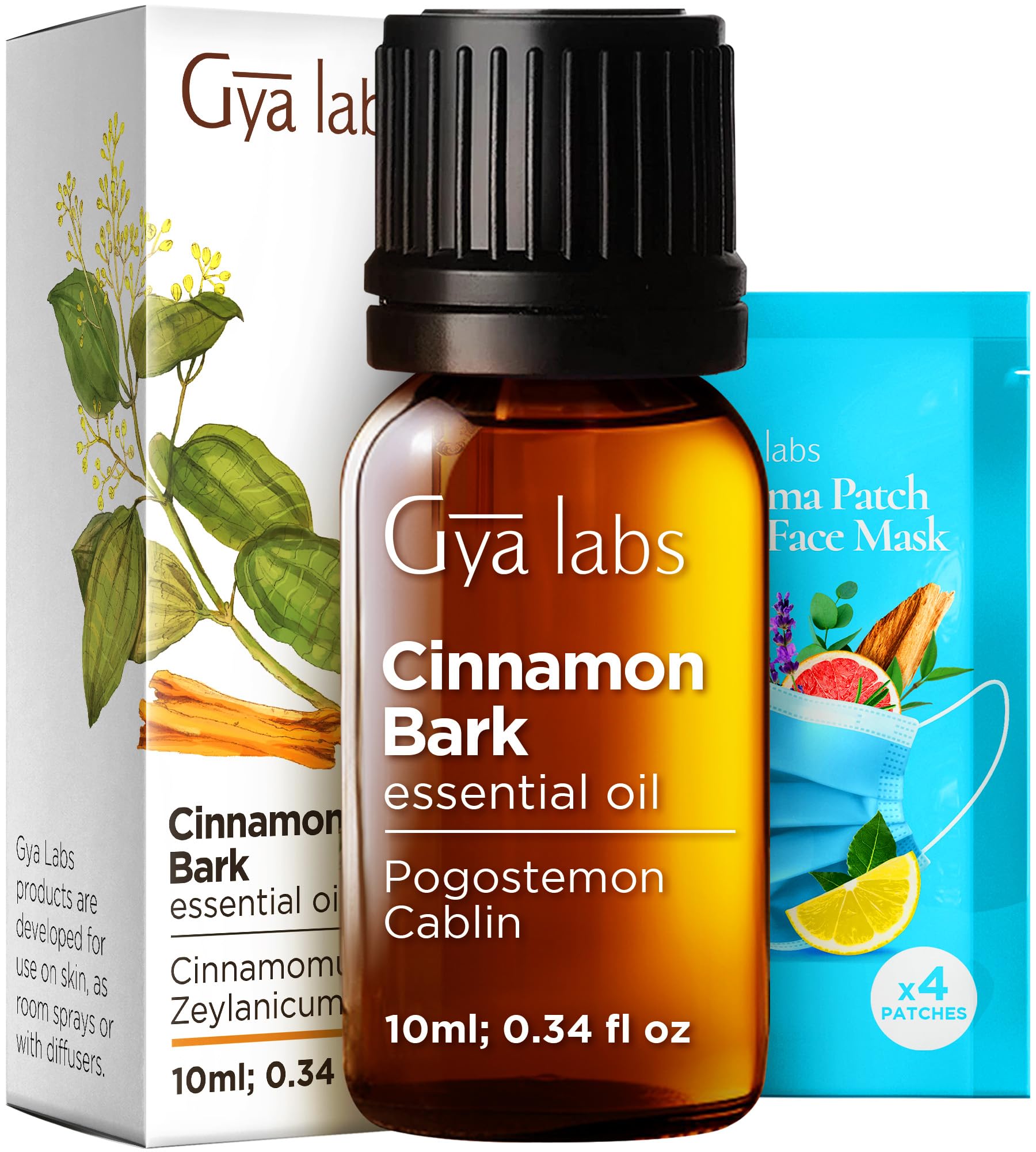 Cinnamon Bark Essential Oil for Skin, Hair &amp; Diffuser - 0.34 Fl Oz