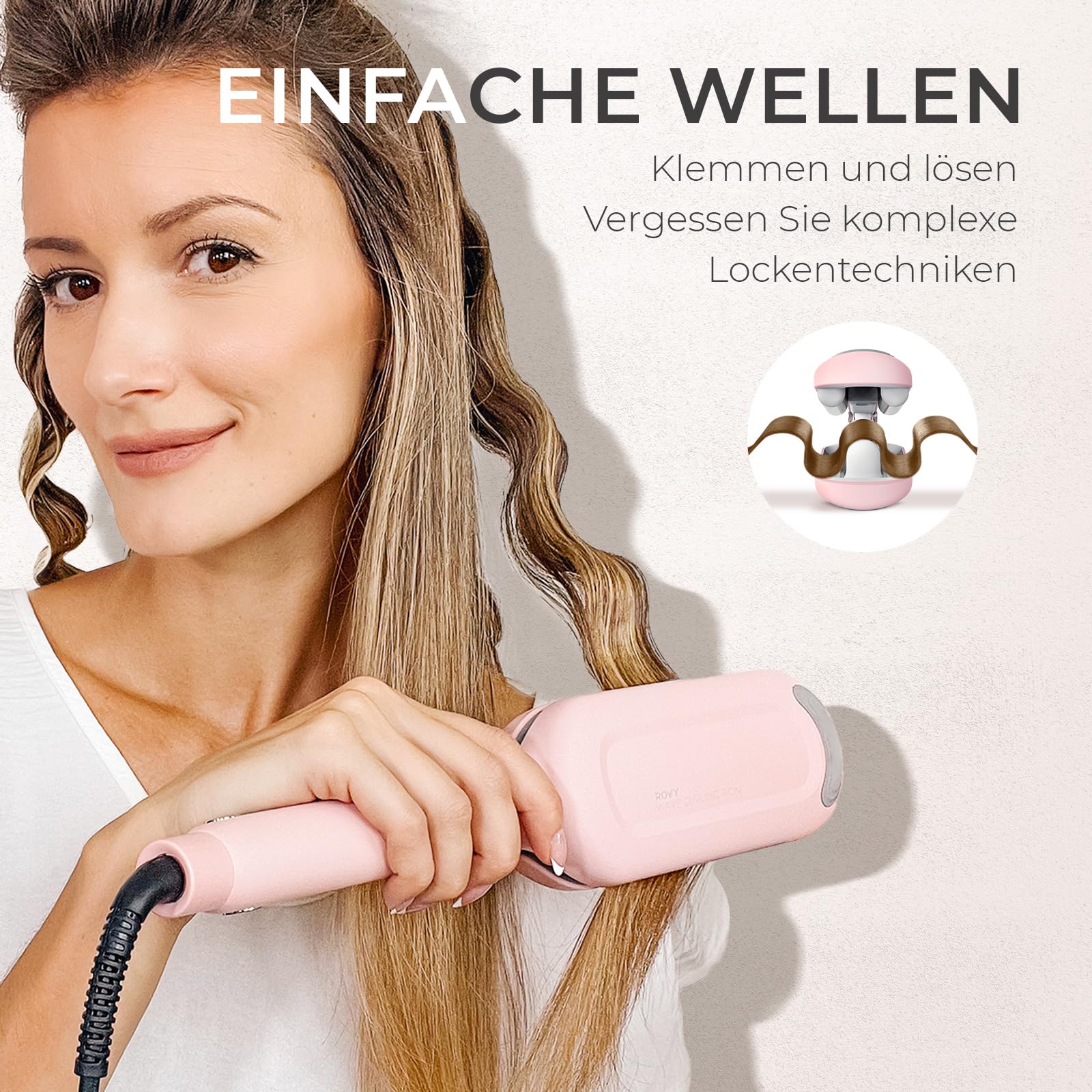 TYMO ROVY Welleneisen für haare, Lockenstab große Locken geeignet für Anfänger, Sofortiges Wellen, 32mm Ionen Keramik Hair Curler für Lange kurze Haare mit 4 Temperaturen LED-Anzeige, Anti-Verbrennung