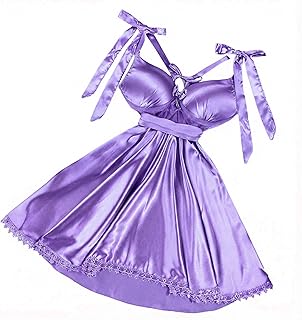 لانجري نسائي حرير قصير – قميص نوم حريمي بحمالات ورباط خصر – مقاس واحد يناسب من 50 إلى 80 كجم (NO:1029)