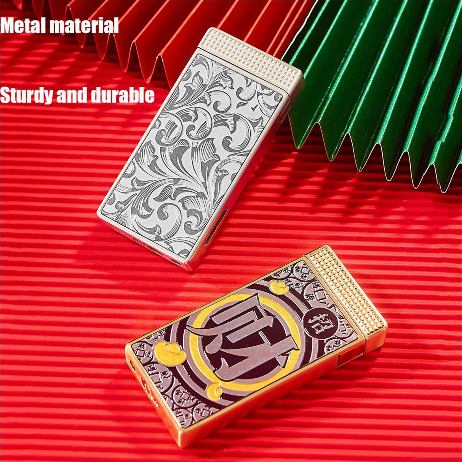 Mechero de metal resistente al viento con cámara de gas visible, ideal para barbacoas, velas, uso al aire libre, regalo perfecto para hombres, diseño recargable y duradero