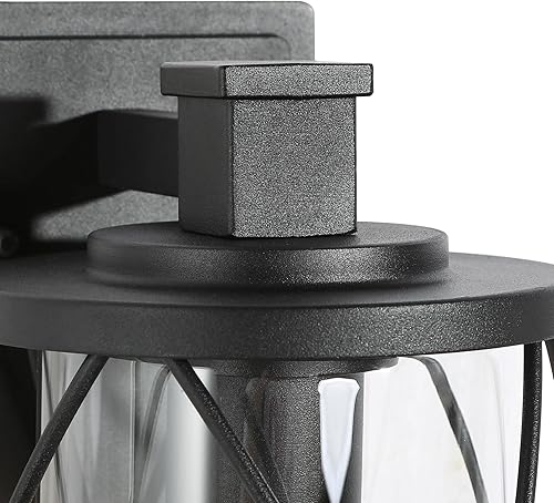 Miniatura 6 de Uolfin Aplique de pared para exteriores, juego de dos lámparas de pared exteriores negras, luces de patio para casa, porche, patio, garaje, pasillo