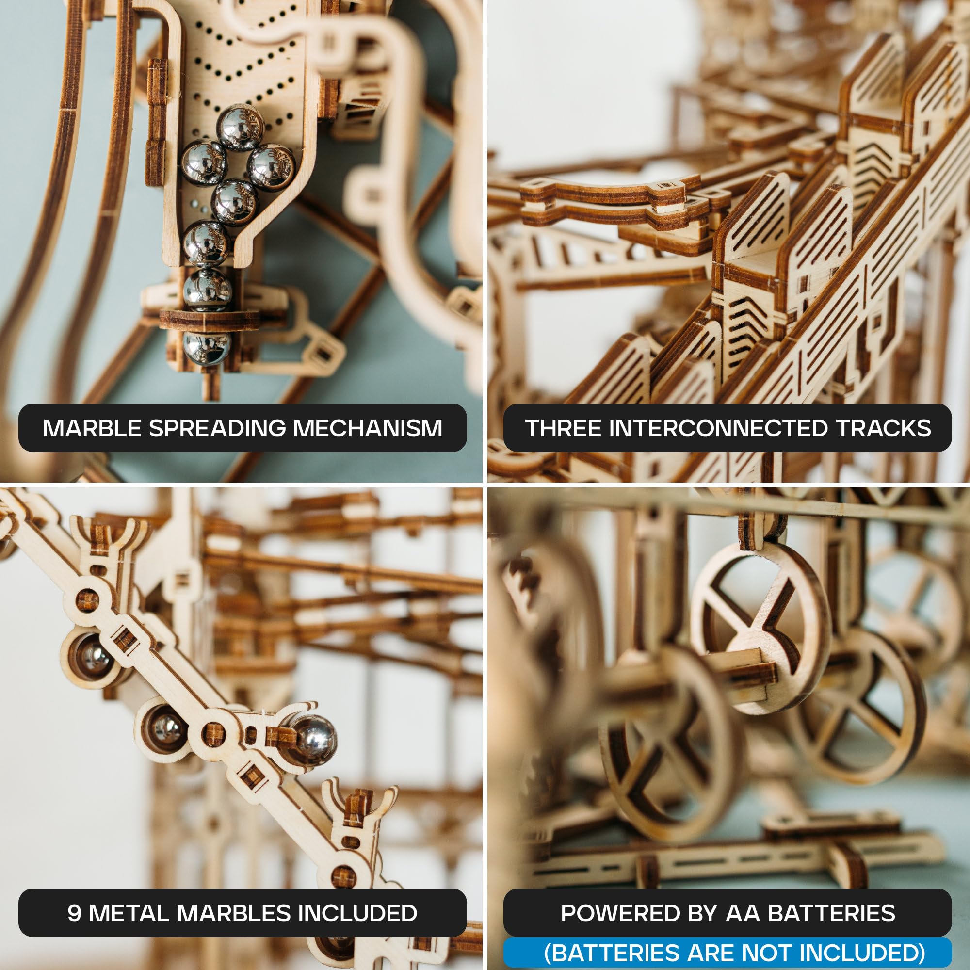 Wood Trick Spiral Marble Run 3D Wooden Puzzles for Adults to Build