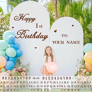 Custom Name Happy Birthday Sign Decal for Backdrop Birthday Party Decoration Sticker for Balloon Arch DIY Ages Birthdays Welcome Signs Kids Adult Birthdays Vinyl Letters for Banner Wall Party Supplies