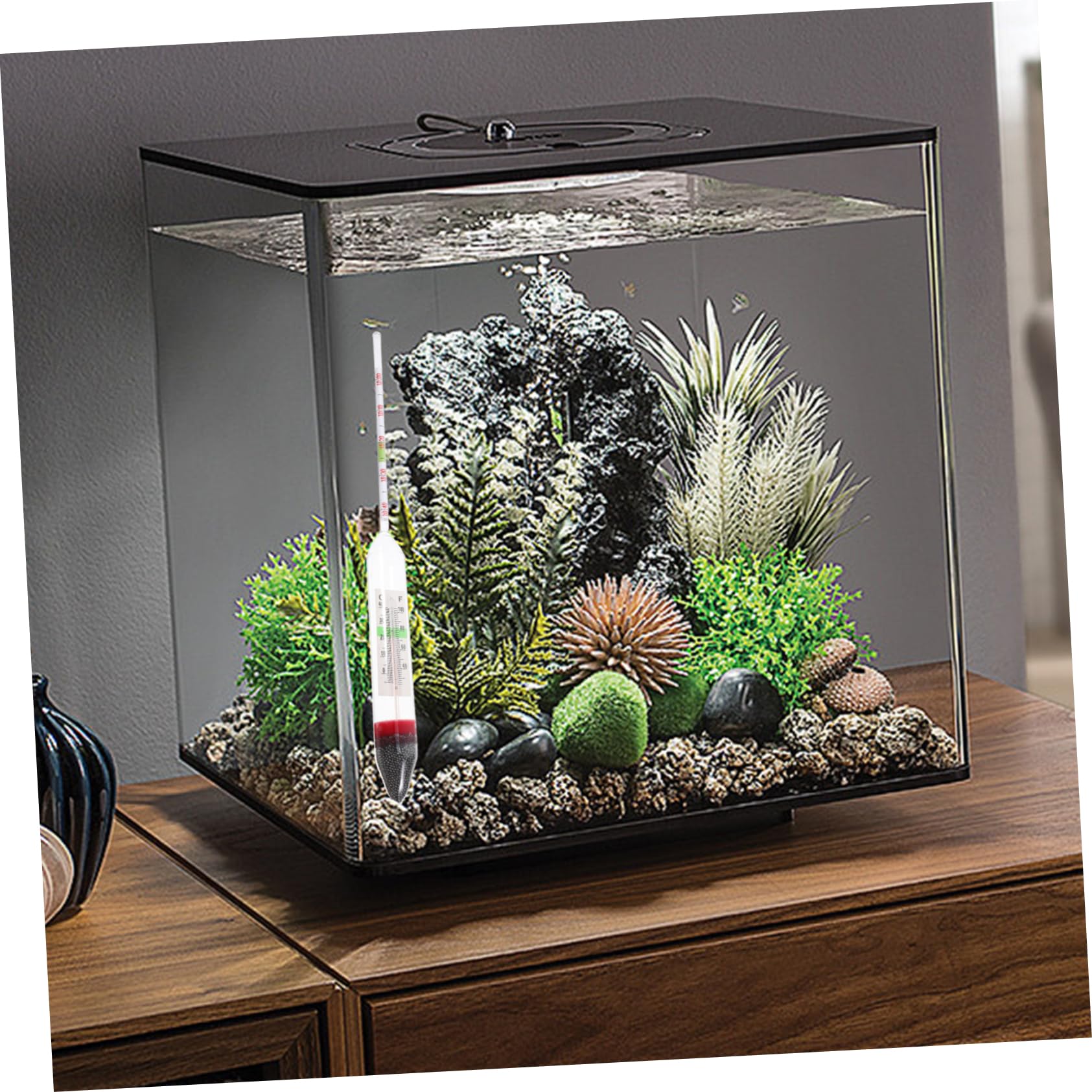 Densitometer für Aquarien und Meerwasserdensitometer aus Glas Schwimmendes Hydrometer zur Manuellen Salzgehaltsmessung von Wasserproben in Salz und Schwimmbadwasser