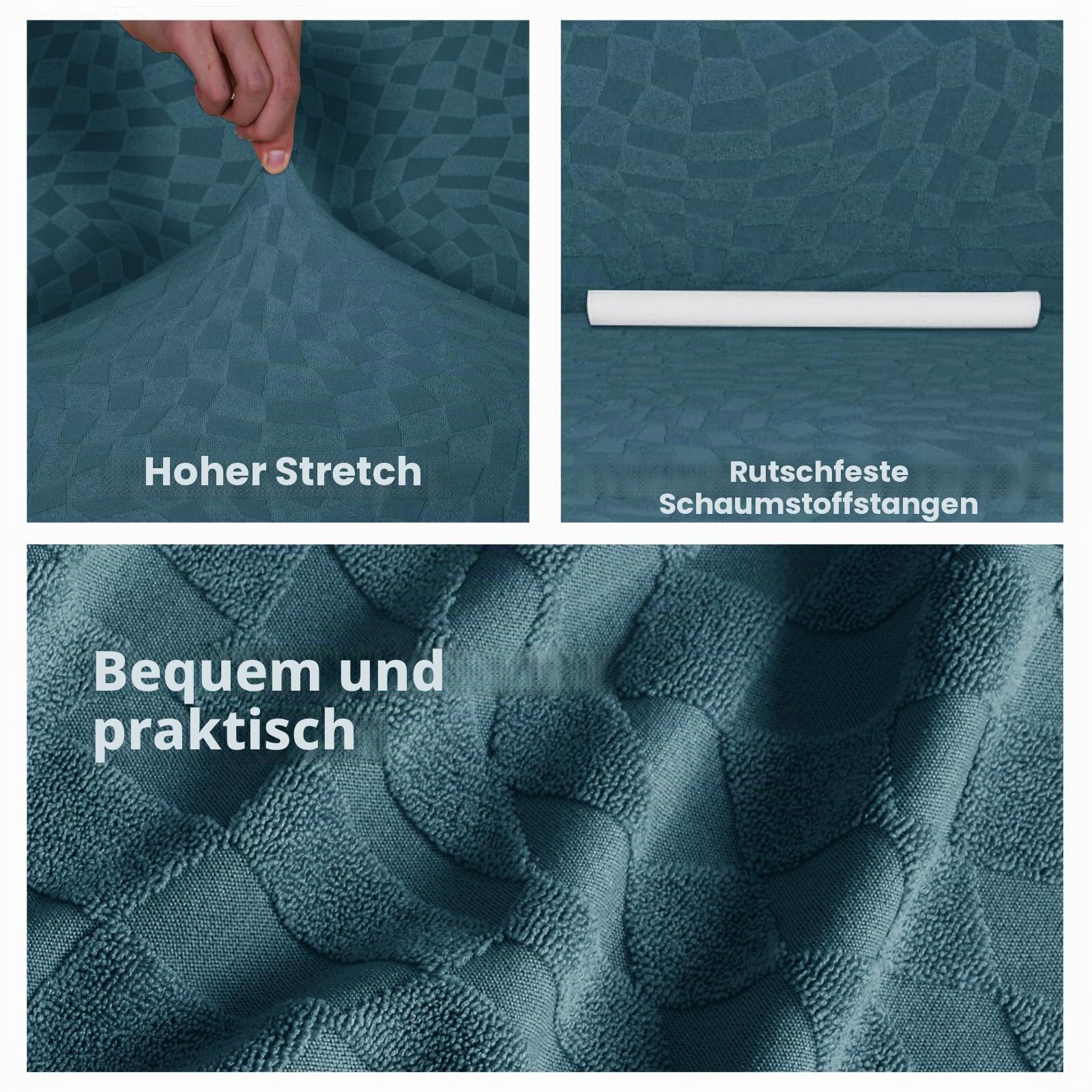 Ystyle Sofabezug L Form Stretch Links/Rechts, 1+2 Sitzer, Türkis | Elastisch Sofabezug Ecksofa Couchbezug L Form, Universal Sofa Überzug Ecksofa, Couch Cover L Shape Sofaschoner Schonbezug