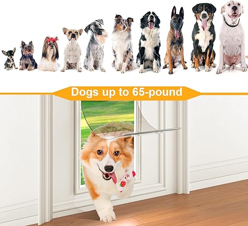 Miniatura 6 de Paquete de 2 solapas de repuesto para puerta de perro de 9 34 x 17 pulgadas, para perros de hasta 65 libras, solapa de repuesto para puerta de