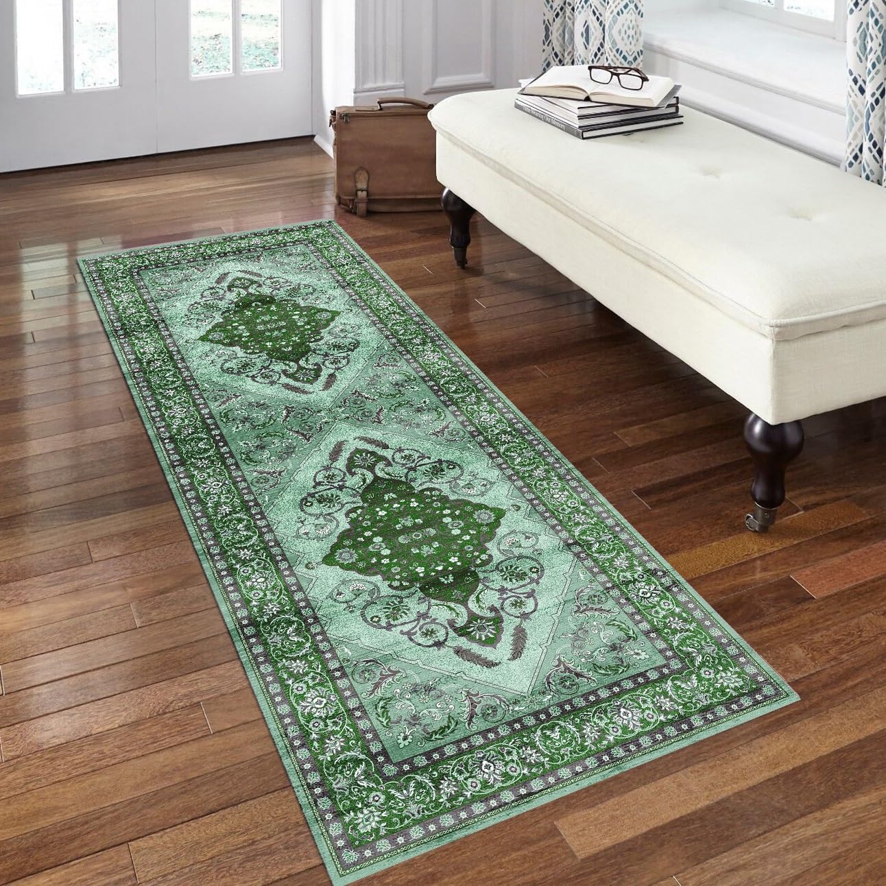 Läufer Teppich Vintage Läufer Flur Bunt Waschbar Lang Kücheläufer Schlafzimmer Teppich Läufer rutschfest 70x240cm Dauerhaft Läuferteppich Flurläufer Korridor Polyester Meterware