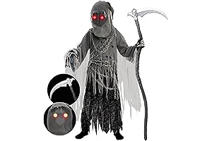 Spooktacular Creations Child Unisex Grim Reaper Costume: Eerie Halloween Attire for Unforgettable Scares