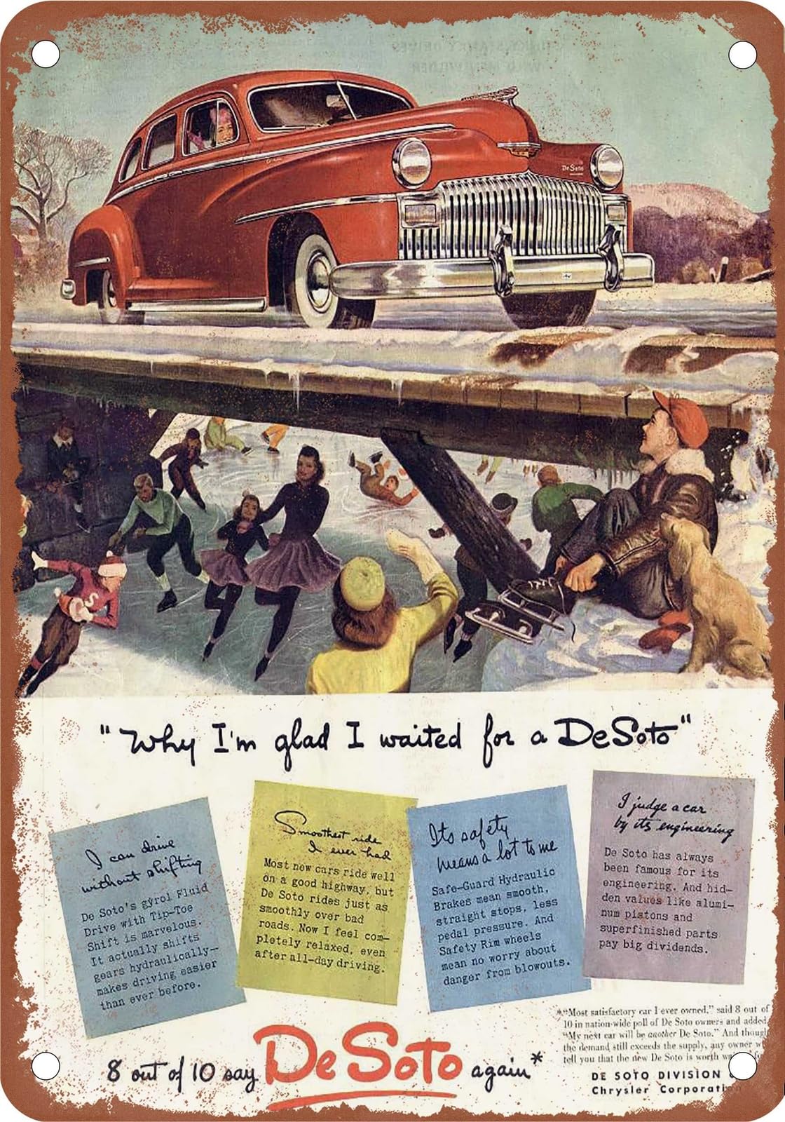 METAL SIGN - 1947 DeSoto Vintage Ad 01 - Old Retro Rusty Look home decor