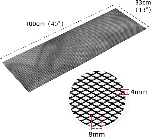 Miniatura 32 de AggAuto Malla universal para parrilla de automóvil de 40 x 13 pulgadas, de acero inoxidable revestido de cloruro de polivinilo, rejilla