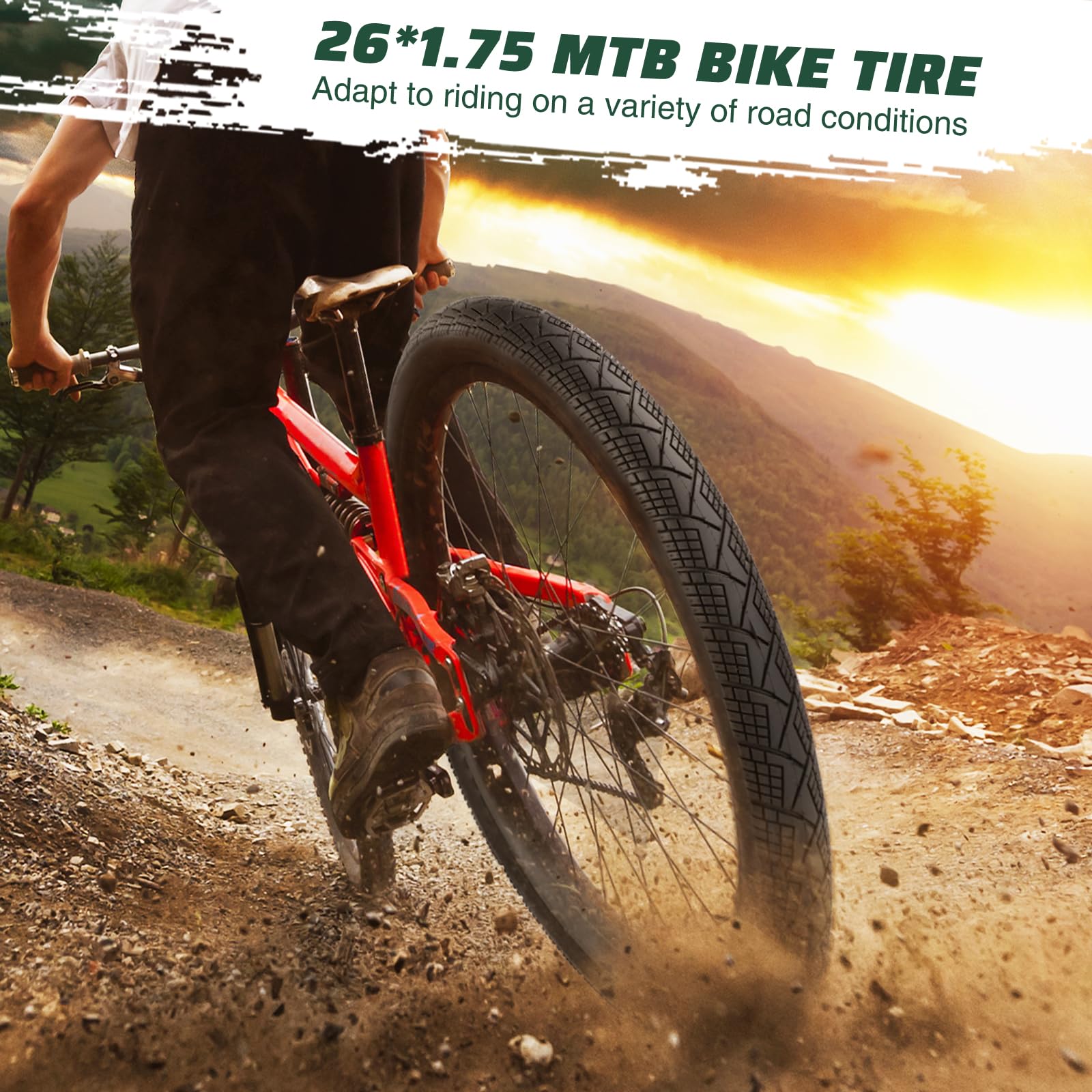 WEEROCK 2-pak 20/24/26", składane opony 20/24/26x1,75, składane, do rowerów górskich MTB, rowerów dziecięcych, crusier, Commuter Bike
