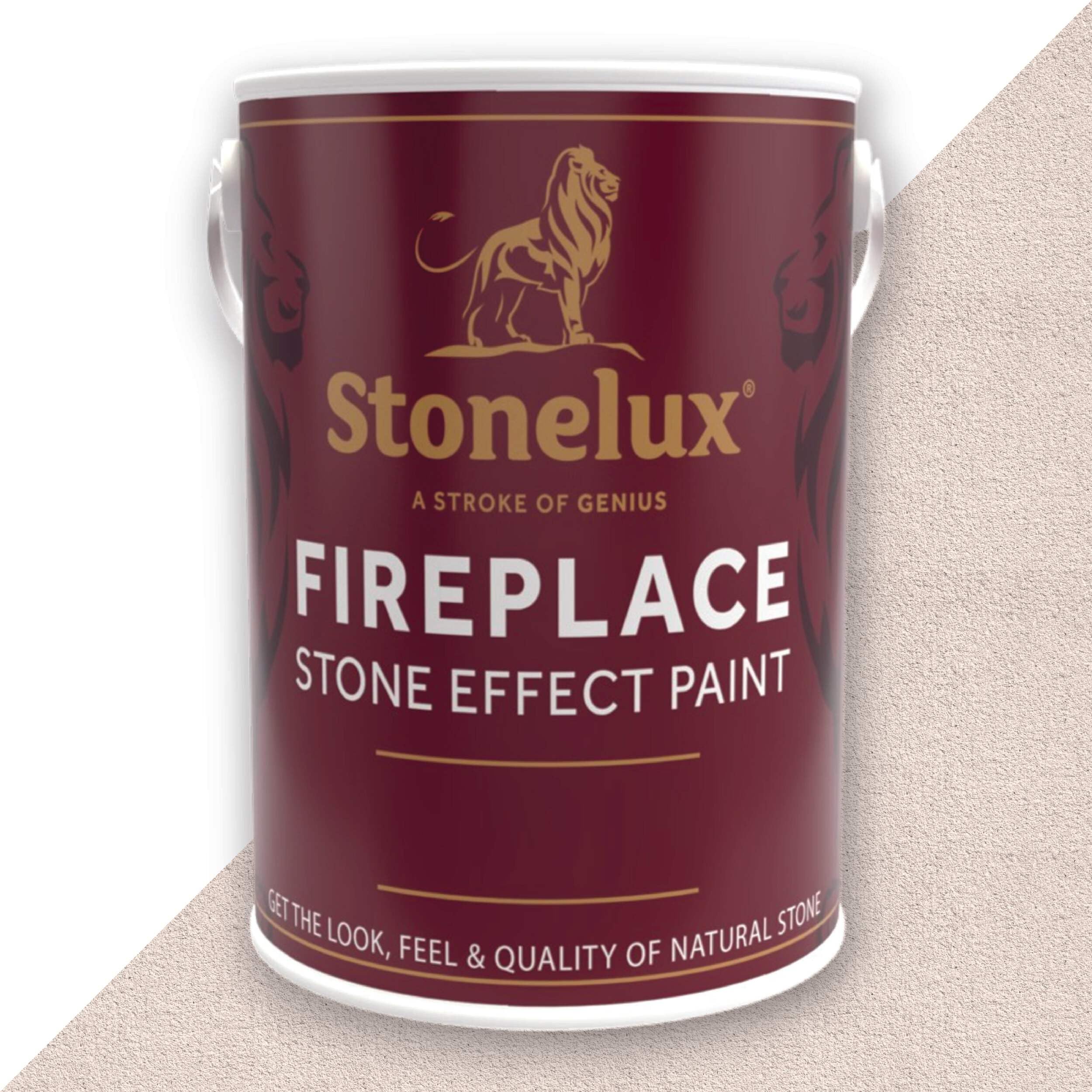 StoneLux® Fireplace Paint – Stone Effect Heat Resistant Paint for Fire Surrounds, Hearths and Inglenooks LIMESTONE 00 5 Litre
